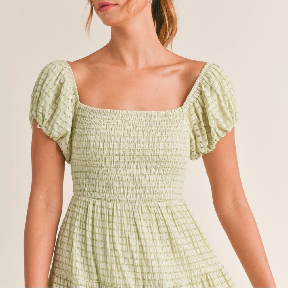 Mable Light Pink Smocked Puff Sleeve Maxi Dress - Picture 13 of 15